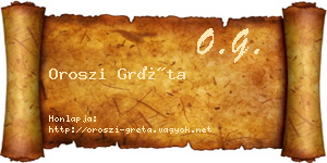 Oroszi Gréta névjegykártya